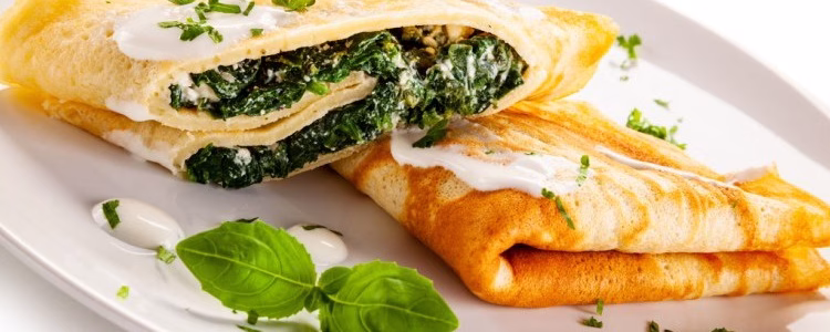 كريب صحي باستخدام دقيق الشوفان والبيض