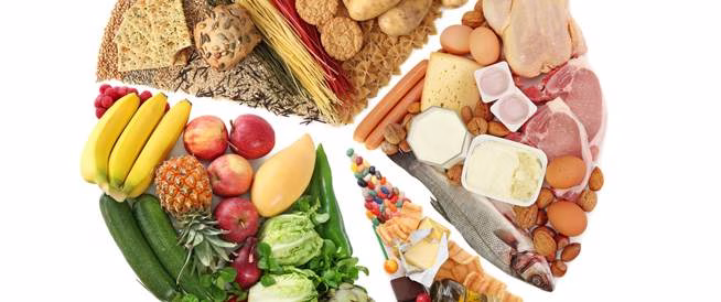 مجموعة من الأطعمة التي تستخدم في حمية فودماب للقولون